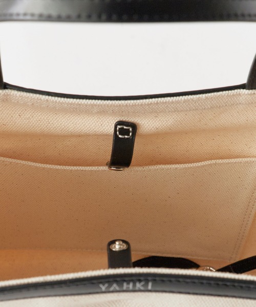 YAHKI(ヤーキ)の「YAHKI/ヤーキ CANVAS キャンバス トートバッグ レディース 2026年 夏(ショルダーバッグ・レディース・ブラック/バーガンディー・ONE SIZE)」の11枚目の写真