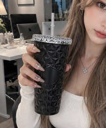 .KOM（ドットコム）の「A'GEM/9 × .kom 『.KOM/ドットケーオーエム』ダイヤエンボスストロータンブラー（グラス/マグカップ/タンブラー）」