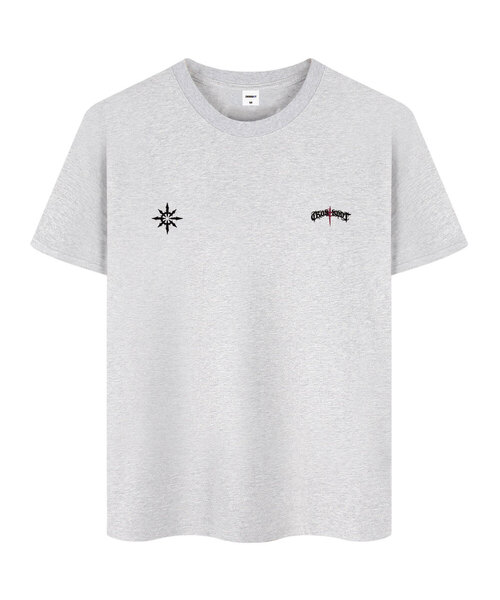 CROSSDOT（クロスドット）の「ブラックマーク 半袖Tシャツ 10カラー [CRSE_9102]（Tシャツ/カットソー・メンズ・ホワイト/ブラック/ベージュ/ネイビー/グレー/レッド/カーキ/ピンク/アイボリー/バイオレット・MEDIUM/LARGE/X-LARGE/2XL/4XL/3XL）」の4枚目の写真