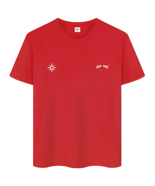 CROSSDOT（クロスドット）の「ブラックマーク 半袖Tシャツ 10カラー [CRSE_9102]（Tシャツ/カットソー・メンズ・ホワイト/ブラック/ベージュ/ネイビー/グレー/レッド/カーキ/ピンク/アイボリー/バイオレット・MEDIUM/LARGE/X-LARGE/2XL/4XL/3XL）」の10枚目の写真