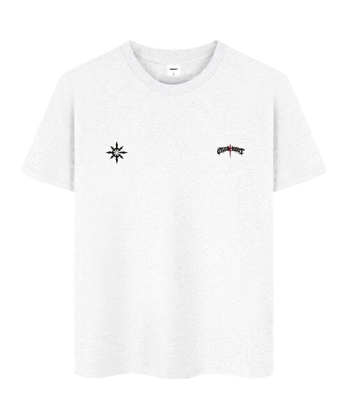 CROSSDOT（クロスドット）の「ブラックマーク 半袖Tシャツ 10カラー [CRSE_9102]（Tシャツ/カットソー・メンズ・ホワイト/ブラック/ベージュ/ネイビー/グレー/レッド/カーキ/ピンク/アイボリー/バイオレット・MEDIUM/LARGE/X-LARGE/2XL/4XL/3XL）」の2枚目の写真