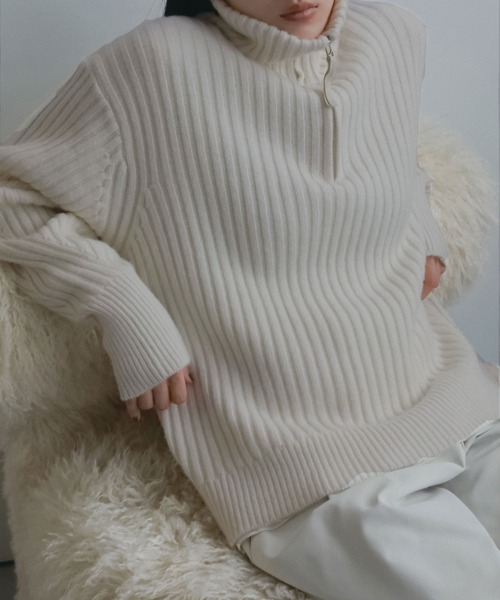 Halfzip Rib Knit（Tシャツ/カットソー）｜anuke（アンヌーク）の