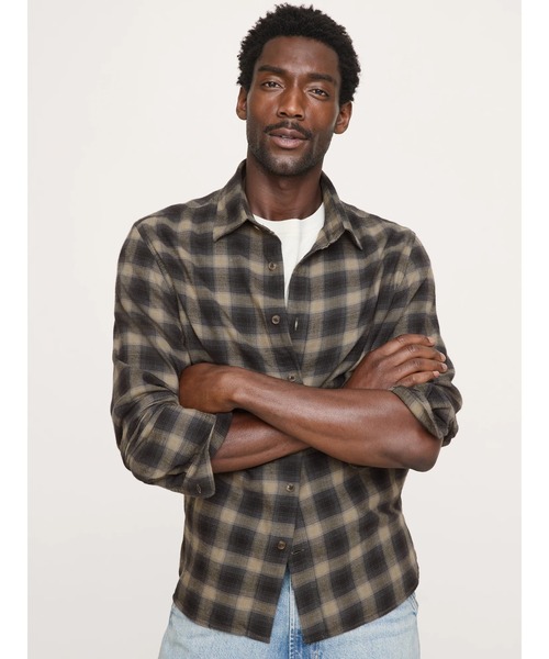 Banana Republic(バナナリパブリック)の「スタンダードフィット ライトウェイト フランネルシャツ(シャツ/ブラウス・メンズ・ブルー系その他/バーガンディー/ネイビー/ライトブルー/ベージュ/ブラウン・S/M/L/XL)」の6枚目の写真