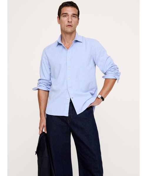 Banana Republic(バナナリパブリック)の「スタンダードフィット ライトウェイト フランネルシャツ(シャツ/ブラウス・メンズ・ブルー系その他/バーガンディー/ネイビー/ライトブルー/ベージュ/ブラウン・S/M/L/XL)」の4枚目の写真