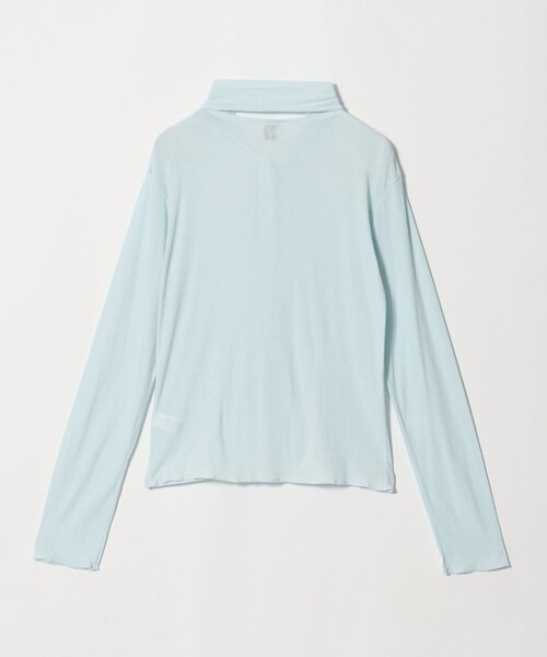 6（ロク）の「＜6(ROKU)＞コットンリブ タイ ロングスリーブ トップス（Tシャツ/カットソー・レディース・ライトブルー/ブラック・FREE）」の14枚目の写真