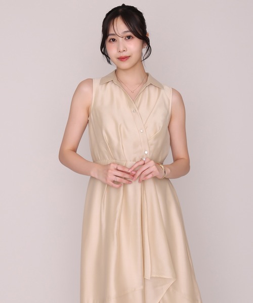MISCH MASCH（ミッシュマッシュ）の「2026秋冬新作 カシュクール風アシメフリルシャツワンピース（シャツワンピース・レディース・グレー/イエロー・S/M）」の7枚目の写真