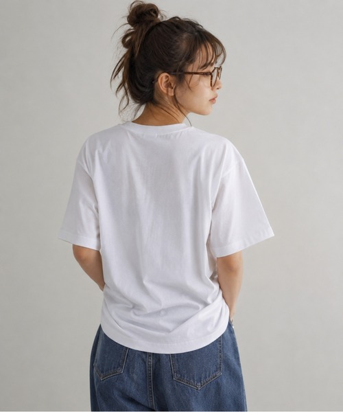 boemy(ボエミー)の「オーバーサイズ neco Tシャツ(Tシャツ/カットソー・レディース・ホワイト・M)」の3枚目の写真