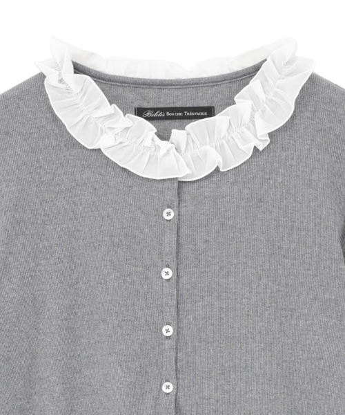Tiara(ティアラ)の「【Bilitis dix-sept ans/ビリティス・ディセッタン】Frill Collar Cardigan(カーディガン/ボレロ・レディース・グレー・36)」の3枚目の写真