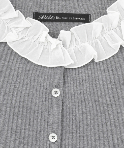 Tiara(ティアラ)の「【Bilitis dix-sept ans/ビリティス・ディセッタン】Frill Collar Cardigan(カーディガン/ボレロ・レディース・グレー・36)」の6枚目の写真