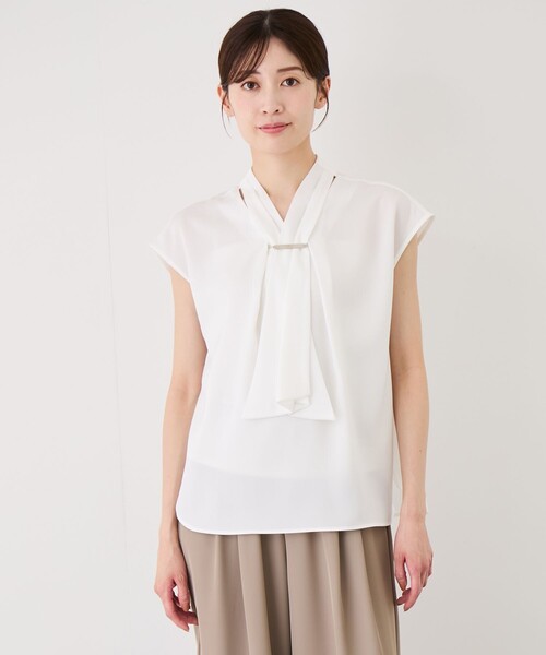 Jayro(ジャイロ)の「2WAYフロントバータイブラウス(シャツ/ブラウス・レディース・ネイビー/ブルー系その他5/ホワイト系その他/グレー系その他・M)」の11枚目の写真