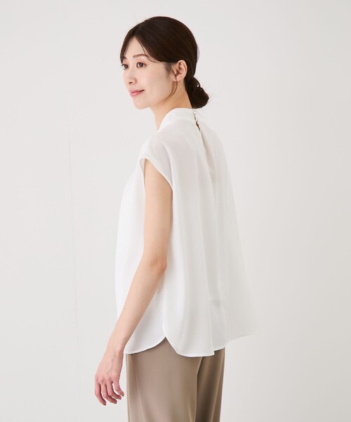 Jayro(ジャイロ)の「2WAYフロントバータイブラウス(シャツ/ブラウス・レディース・ネイビー/ブルー系その他5/ホワイト系その他/グレー系その他・M)」の12枚目の写真