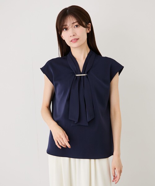 Jayro(ジャイロ)の「2WAYフロントバータイブラウス(シャツ/ブラウス・レディース・ネイビー/ブルー系その他5/ホワイト系その他/グレー系その他・M)」の19枚目の写真