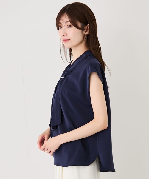 Jayro(ジャイロ)の「2WAYフロントバータイブラウス(シャツ/ブラウス・レディース・ネイビー/ブルー系その他5/ホワイト系その他/グレー系その他・M)」の20枚目の写真