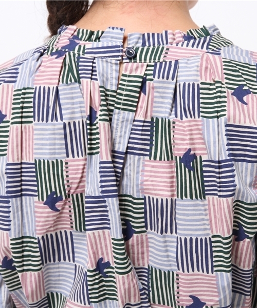 POU DOU DOU（プードゥドゥ）の「カゴバードプリントスモックワンピース（ワンピース・レディース・ネイビー/グレー・3）」の13枚目の写真