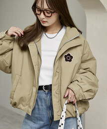 MARY QUANT × PUBLUX/マリークワント 別注 中綿 相良 ワッペン スタンドカラー ショートコート　限定展開