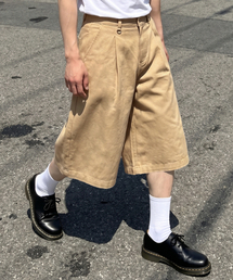 UNDEROFF（アンダーオフ）の「ワイドコットンピンタックバミューダパンツベージュ（その他パンツ）」