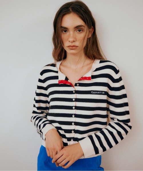 GREEN BUTTER(グリーンバター)の「MARINER PATCH CARDIGAN(カーディガン/ボレロ・レディース・ブラック/コバルトブルー・FREE)」の5枚目の写真