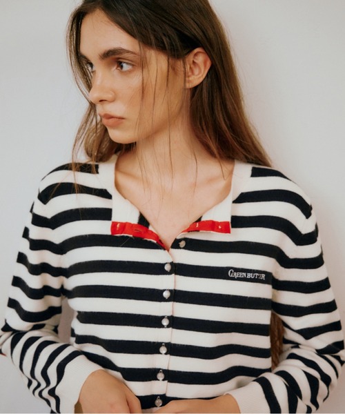 GREEN BUTTER(グリーンバター)の「MARINER PATCH CARDIGAN(カーディガン/ボレロ・レディース・ブラック/コバルトブルー・FREE)」の6枚目の写真