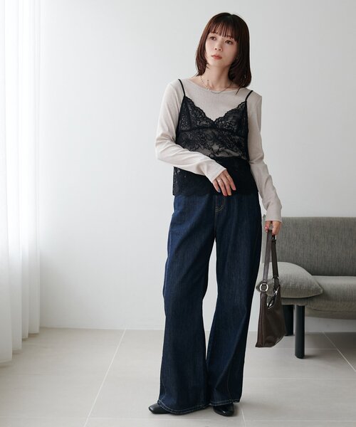DISCOAT(ディスコート)の「【WEB限定】前後2WAYラメプルオーバー(Tシャツ/カットソー・レディース・グレイッシュベージュ/ブラック/シルバー・FREE)」の16枚目の写真