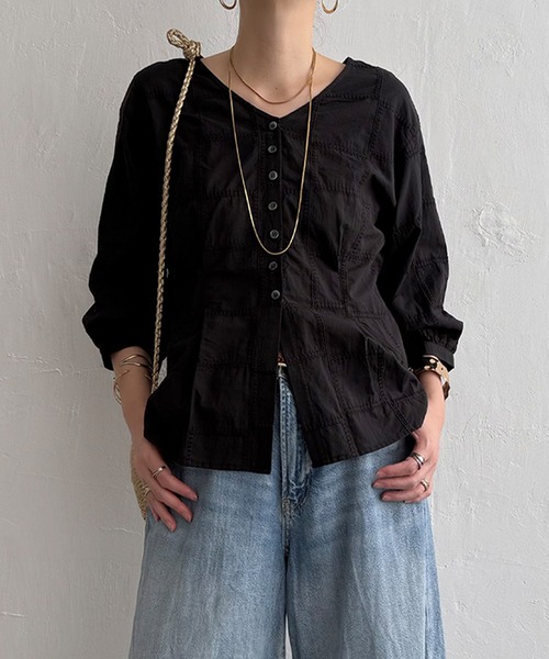 セール】パッチワーク風刺繍ブラウス（シャツ/ブラウス）｜LBC（エル