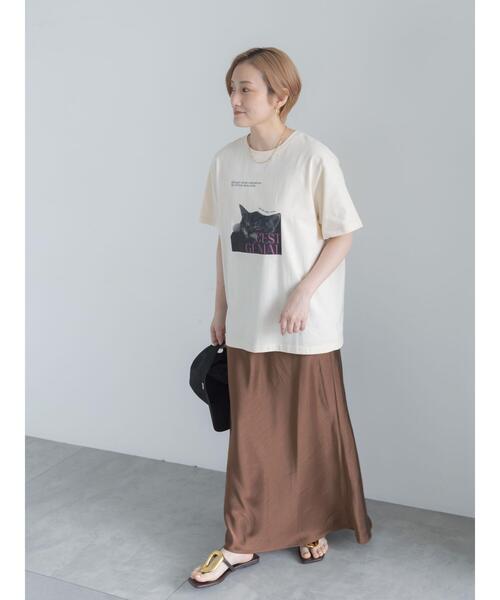 Te chichi(テチチ)の「バイアスサテンスカート(スカート・レディース・ブラウン/グレー/オフホワイト・F)」の12枚目の写真