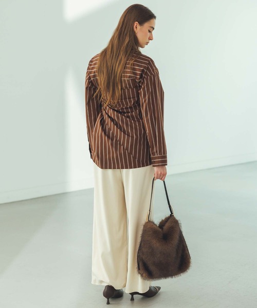 Gready Brilliant(グレディブリリアン)の「ダンボール切替ワイドパンツ(その他パンツ・レディース・ブラック/オフホワイト・FREE)」の17枚目の写真