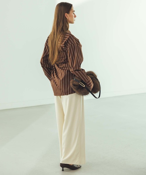 Gready Brilliant(グレディブリリアン)の「ダンボール切替ワイドパンツ(その他パンツ・レディース・ブラック/オフホワイト・FREE)」の19枚目の写真