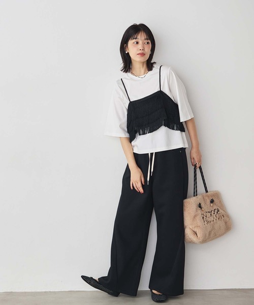 Gready Brilliant(グレディブリリアン)の「ダンボール切替ワイドパンツ(その他パンツ・レディース・ブラック/オフホワイト・FREE)」の20枚目の写真