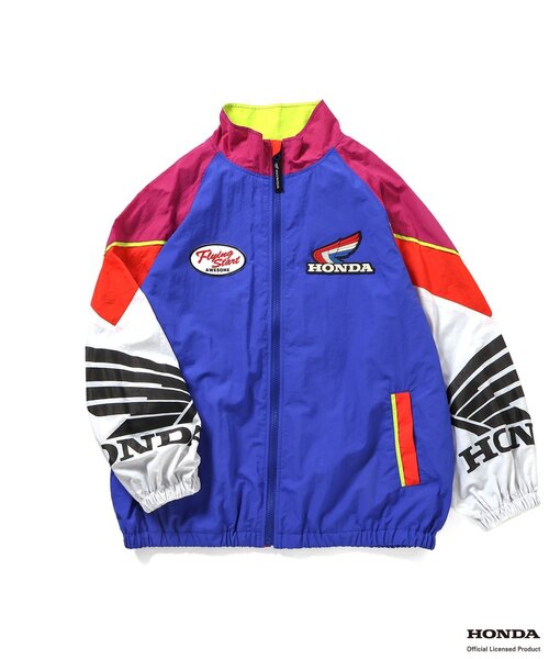 BREEZE(ブリーズ)の「【リンク】Honda 大人シャカシャカレーシングジャケット(ナイロンジャケット・メンズ・ブラック/レインボー・LARGE/MEDIUM)」の5枚目の写真