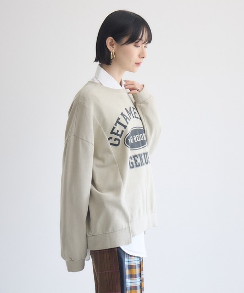Paradise Picnic(パラダイスピクニック)の「TRANOI. 1972RECORDロゴプリント裏毛プルオーバー(Tシャツ/カットソー・レディース・ベージュ/チャコールグレー・FREE)」の20枚目の写真