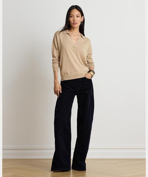 LAUREN RALPH LAUREN（ローレン ラルフ ローレン）の「コットンモダール ポロ セーター（ニット/セーター・レディース・ブラウン系5・XS/M/S）」の5枚目の写真