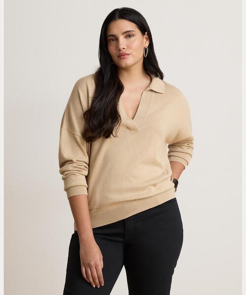 LAUREN RALPH LAUREN（ローレン ラルフ ローレン）の「コットンモダール ポロ セーター（ニット/セーター・レディース・ブラウン系5・XS/M/S）」の4枚目の写真
