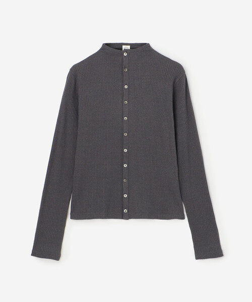 ORCIVAL(オーシバル)の「ORCIVAL | モックネック ライトリブカーディガン WOMEN(カーディガン/ボレロ・レディース・ブラック/チャコール/オートミール・1/2)」の5枚目の写真
