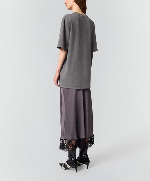 MSGM(エムエスジーエム)の「レースヘム クリンクルサテンラップスカート(スカート・レディース・グレー/イエロー系・42)」の4枚目の写真