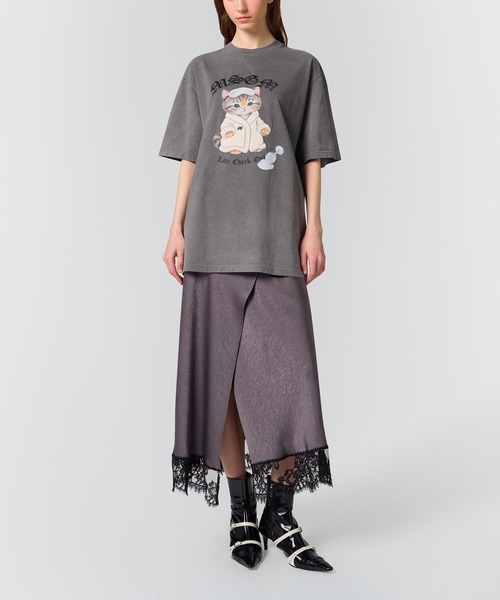 MSGM(エムエスジーエム)の「レースヘム クリンクルサテンラップスカート(スカート・レディース・グレー/イエロー系・42)」の5枚目の写真