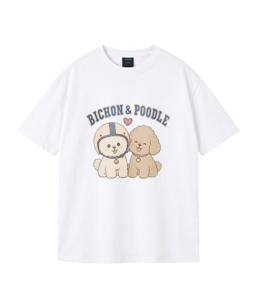 WILDROCK（ワイルドロック）の「[ワイルドシュン] ハイバビション＆プードルピグメントオーバーサイズ半袖Tシャツ（Tシャツ/カットソー・レディース・ピンク/カーキ/チャコール/ライトパープル/ライトグレー/ブルー/ホワイト/ブラック・FREE/LARGE/SMALL/MEDIUM/X-SMALL）」の2枚目の写真