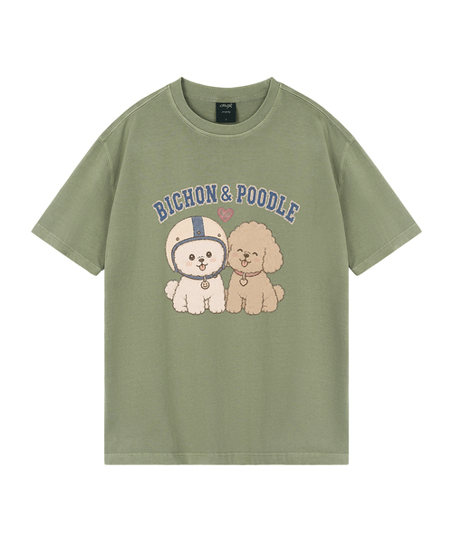 WILDROCK（ワイルドロック）の「[ワイルドシュン] ハイバビション＆プードルピグメントオーバーサイズ半袖Tシャツ（Tシャツ/カットソー・レディース・ピンク/カーキ/チャコール/ライトパープル/ライトグレー/ブルー/ホワイト/ブラック・FREE/LARGE/SMALL/MEDIUM/X-SMALL）」の6枚目の写真