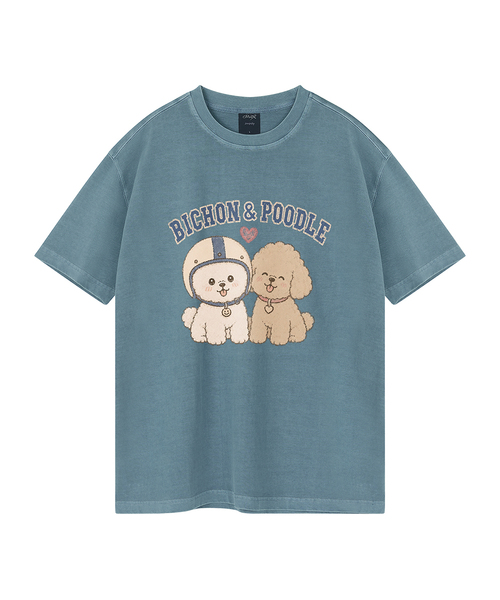 WILDROCK（ワイルドロック）の「[ワイルドシュン] ハイバビション＆プードルピグメントオーバーサイズ半袖Tシャツ（Tシャツ/カットソー・レディース・ピンク/カーキ/チャコール/ライトパープル/ライトグレー/ブルー/ホワイト/ブラック・FREE/LARGE/SMALL/MEDIUM/X-SMALL）」の7枚目の写真