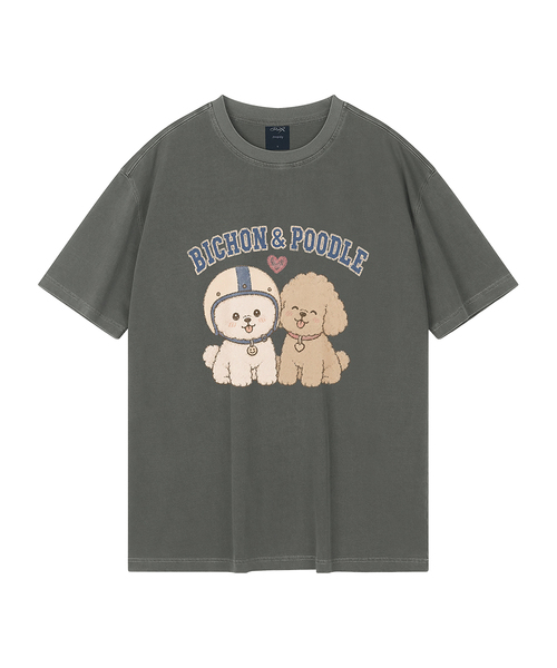 WILDROCK（ワイルドロック）の「[ワイルドシュン] ハイバビション＆プードルピグメントオーバーサイズ半袖Tシャツ（Tシャツ/カットソー・レディース・ピンク/カーキ/チャコール/ライトパープル/ライトグレー/ブルー/ホワイト/ブラック・FREE/LARGE/SMALL/MEDIUM/X-SMALL）」の5枚目の写真