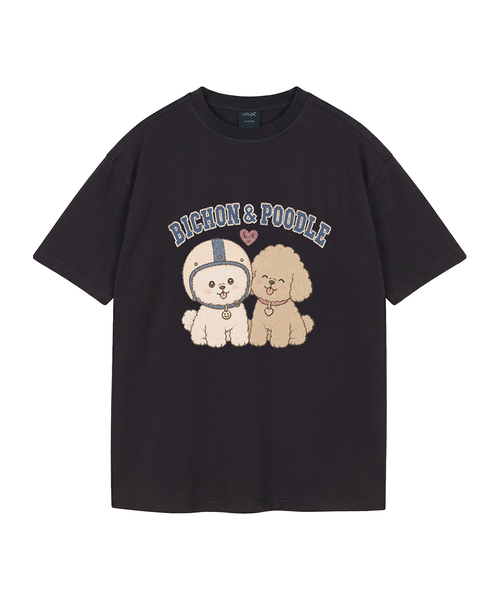 WILDROCK（ワイルドロック）の「[ワイルドシュン] ハイバビション＆プードルピグメントオーバーサイズ半袖Tシャツ（Tシャツ/カットソー・レディース・ピンク/カーキ/チャコール/ライトパープル/ライトグレー/ブルー/ホワイト/ブラック・FREE/LARGE/SMALL/MEDIUM/X-SMALL）」の3枚目の写真