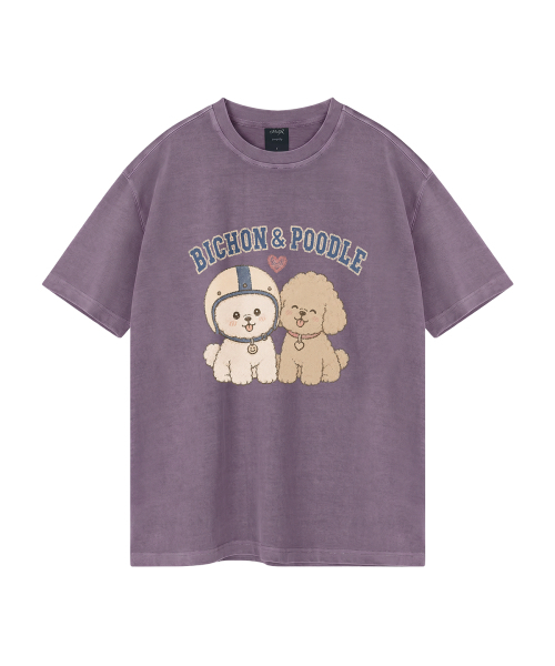 WILDROCK（ワイルドロック）の「[ワイルドシュン] ハイバビション＆プードルピグメントオーバーサイズ半袖Tシャツ（Tシャツ/カットソー・レディース・ピンク/カーキ/チャコール/ライトパープル/ライトグレー/ブルー/ホワイト/ブラック・FREE/LARGE/SMALL/MEDIUM/X-SMALL）」の12枚目の写真