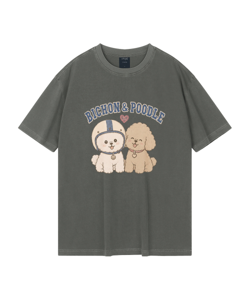 WILDROCK（ワイルドロック）の「[ワイルドシュン] ハイバビション＆プードルピグメントオーバーサイズ半袖Tシャツ（Tシャツ/カットソー・レディース・ピンク/カーキ/チャコール/ライトパープル/ライトグレー/ブルー/ホワイト/ブラック・FREE/LARGE/SMALL/MEDIUM/X-SMALL）」の10枚目の写真