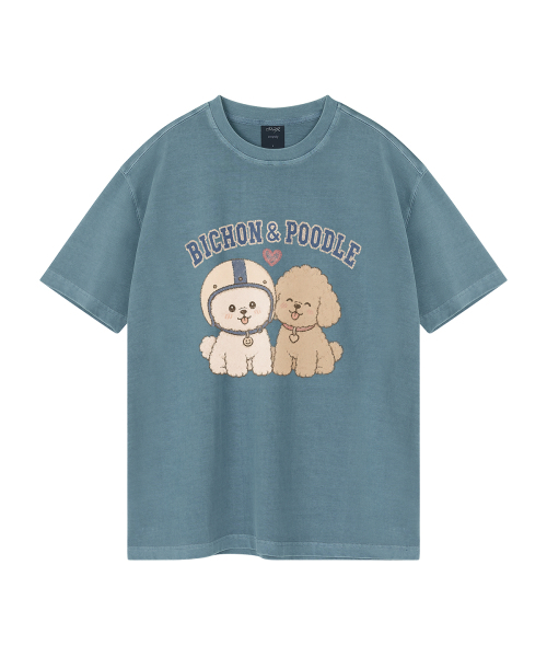 WILDROCK（ワイルドロック）の「[ワイルドシュン] ハイバビション＆プードルピグメントオーバーサイズ半袖Tシャツ（Tシャツ/カットソー・レディース・ピンク/カーキ/チャコール/ライトパープル/ライトグレー/ブルー/ホワイト/ブラック・FREE/LARGE/SMALL/MEDIUM/X-SMALL）」の9枚目の写真