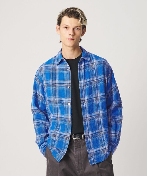 BEAUTY&YOUTH UNITED ARROWS（ビューティーアンドユースユナイテッドアローズ）の「ウーブン ネル チェック シャツ（シャツ/ブラウス・メンズ・ダークグレー/ナチュラル/ロイヤルブルー・M/S/L/XL）」の3枚目の写真