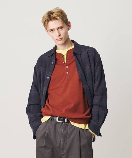 BEAUTY&YOUTH UNITED ARROWS（ビューティーアンドユースユナイテッドアローズ）の「ウーブン ネル チェック シャツ（シャツ/ブラウス・メンズ・ダークグレー/ナチュラル/ロイヤルブルー・M/S/L/XL）」の4枚目の写真