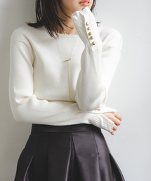Noble | 《WEB＆日本橋店限定・追加》ボタンディテールタイトリブニット(ニット/セーター)