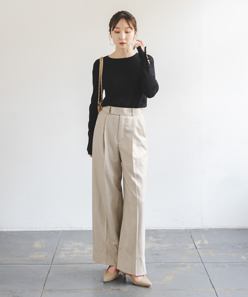 Noble(ノーブル)の「《WEB&日本橋店限定・追加》ボタンディテールタイトリブニット(ニット/セーター・レディース・ブラック/マルチ/ホワイト系その他・FREE)」の12枚目の写真