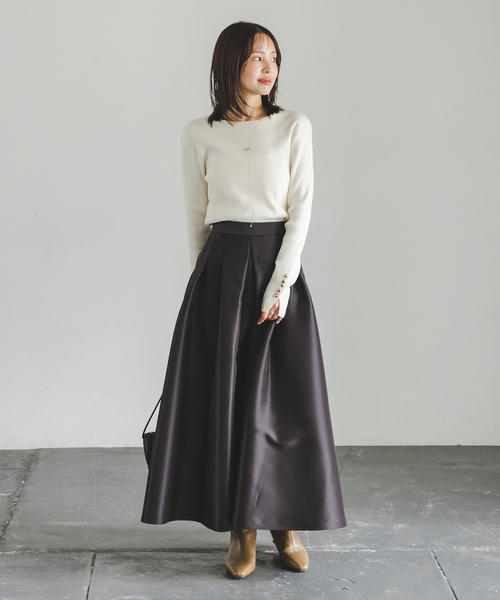 Noble(ノーブル)の「《WEB&日本橋店限定・追加》ボタンディテールタイトリブニット(ニット/セーター・レディース・ブラック/マルチ/ホワイト系その他・FREE)」の18枚目の写真