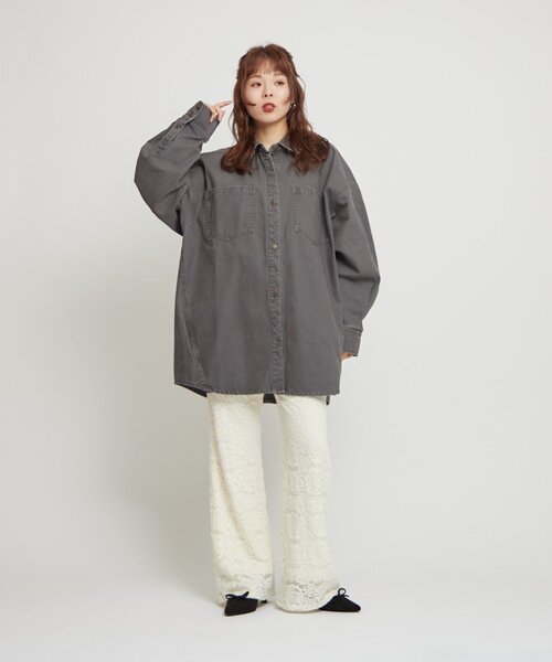 WILLOW（ウィロー）の「【willow】ダックオーバージャケット（ブルゾン・レディース・チャコールグレー/ベージュ・ONE SIZE）」の6枚目の写真