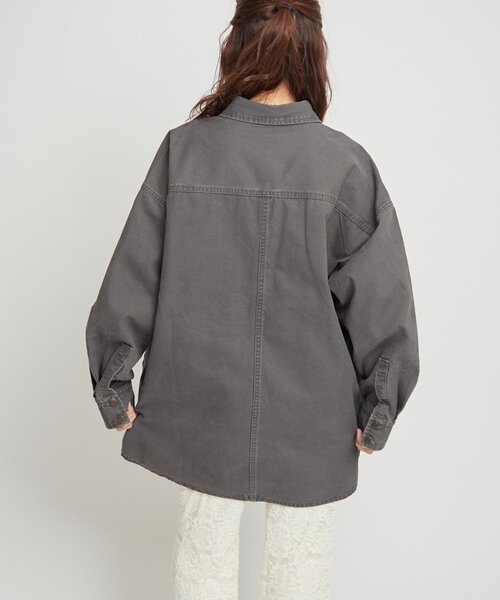 WILLOW（ウィロー）の「【willow】ダックオーバージャケット（ブルゾン・レディース・チャコールグレー/ベージュ・ONE SIZE）」の9枚目の写真